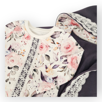 Set aus Cardigan, Tunika und Leggings in Größe 86
