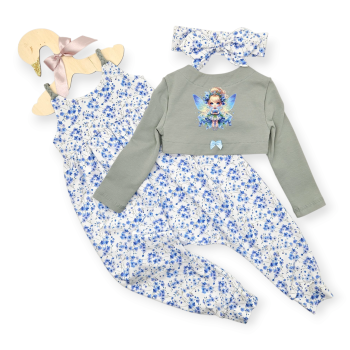 Set aus Romper Napa, Bollerojäckchen und Haarband, in Größe 98